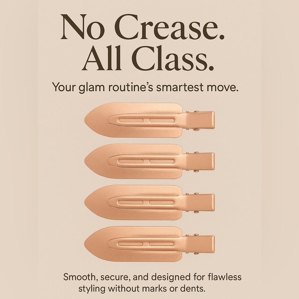 Set of 4 Rose Gold hair clips